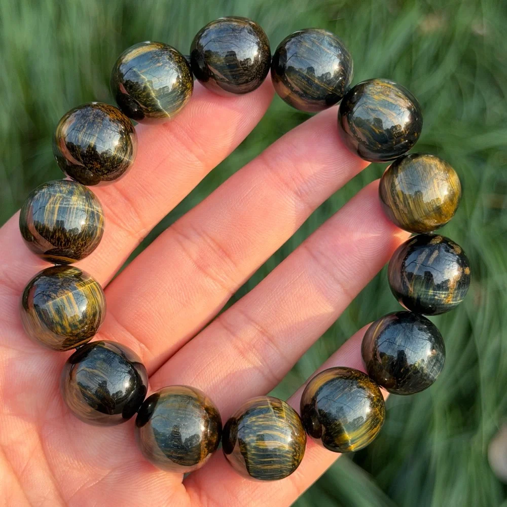 16mm chunky stretchable cat's eye‎ flashy pietersite bracelet 1173